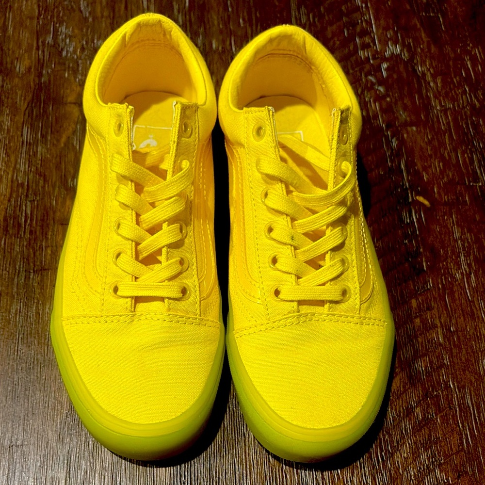 Vibrant Yellow Low Top Vans Sneakers
